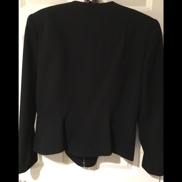 Black leather paneled blazer - Picture 3 of 5